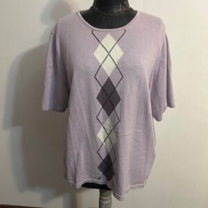 August Max Woman Lavendar short sleeve  sweater, size 1X